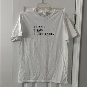 Fruit of the Loom White Tee with Humorous Text
